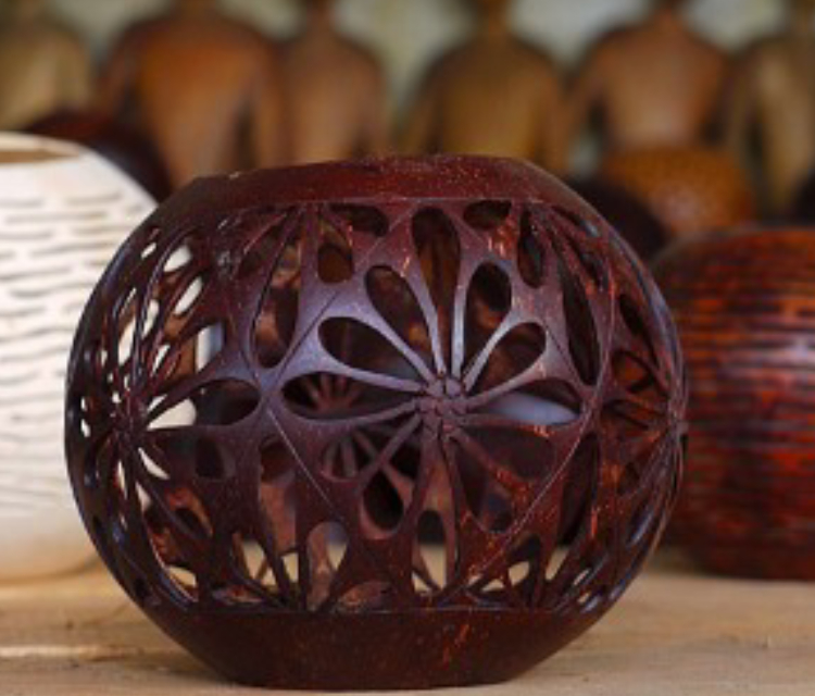 Handicraft Of Indigenous People In Bali - Coconut Shell Carving.