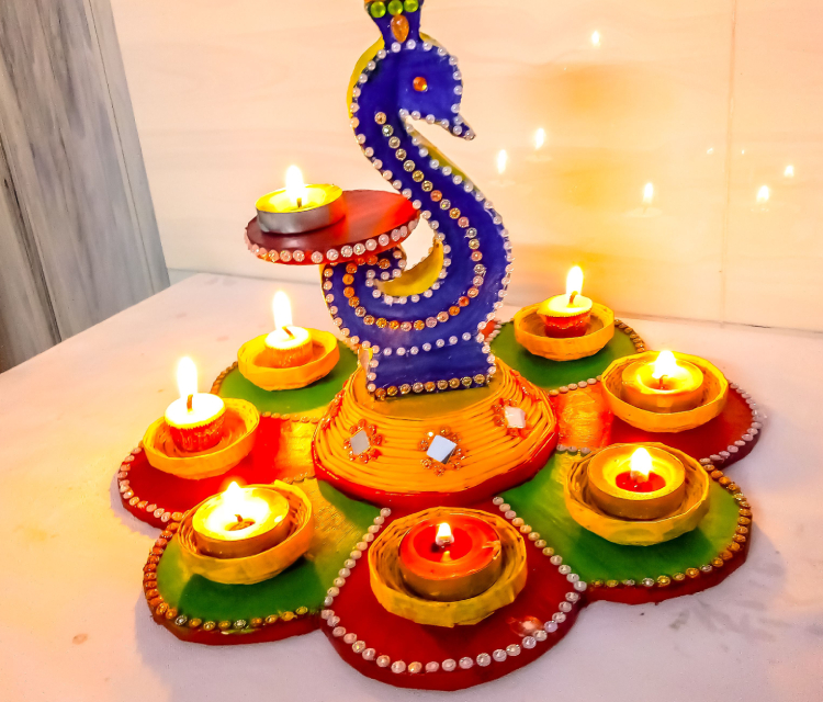 Folded Colorful Diwali Lamps.