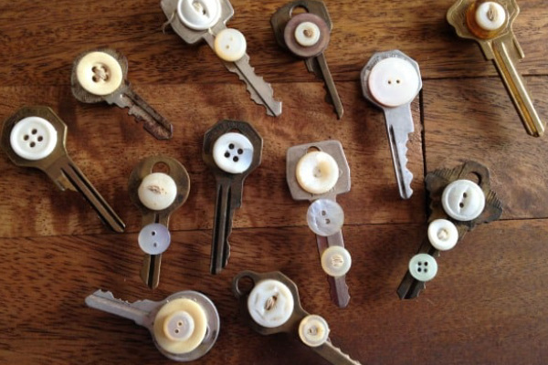 Vintage Key Button Magnets