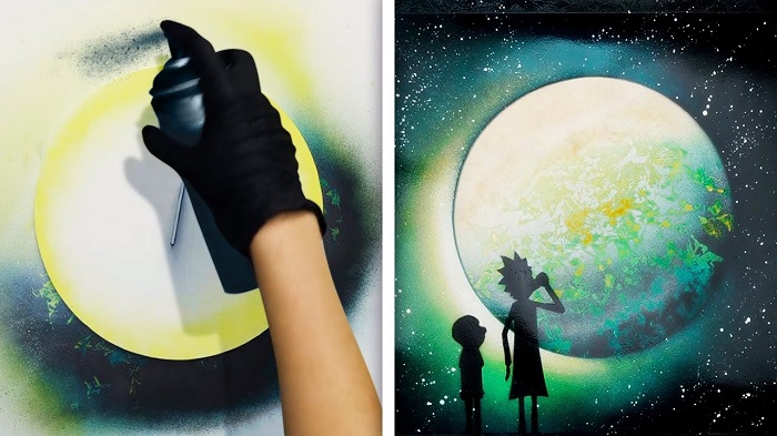 Spray painting Of A Moon