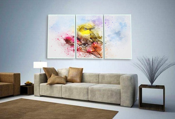 A Glass Painting Hanging On A House Living Room.