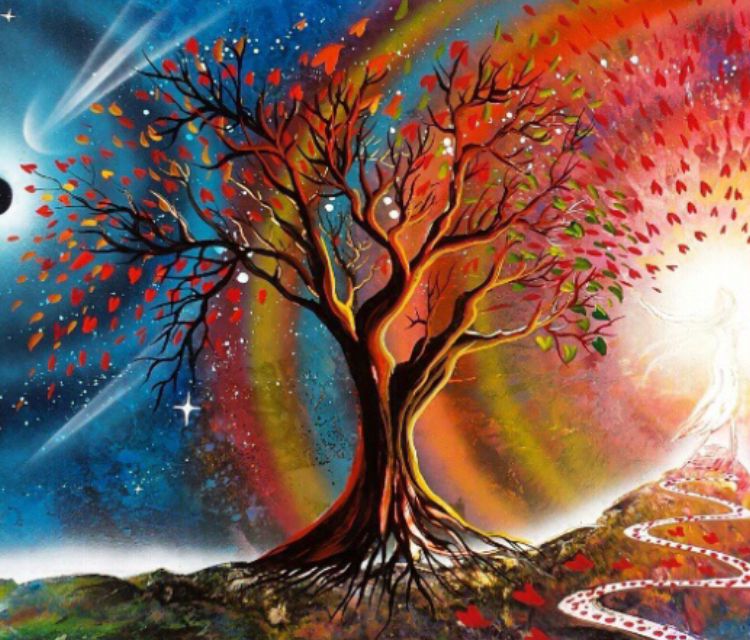 Spray Painting Of A Tree,