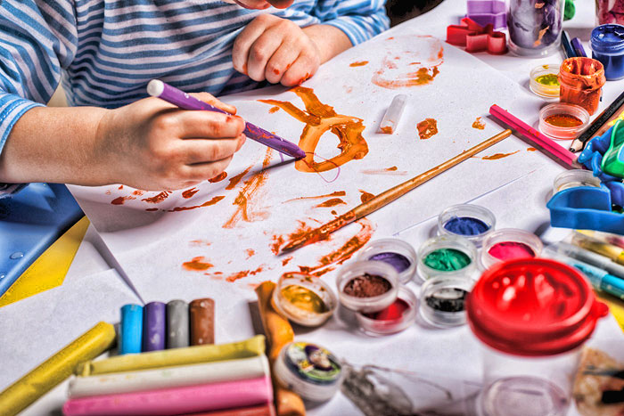 A Kid Draws In A Chart - Painting Concept.