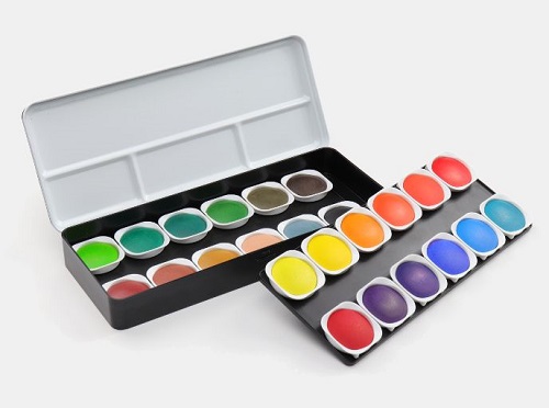 An Opened Water Color Box For Painting Purpose.