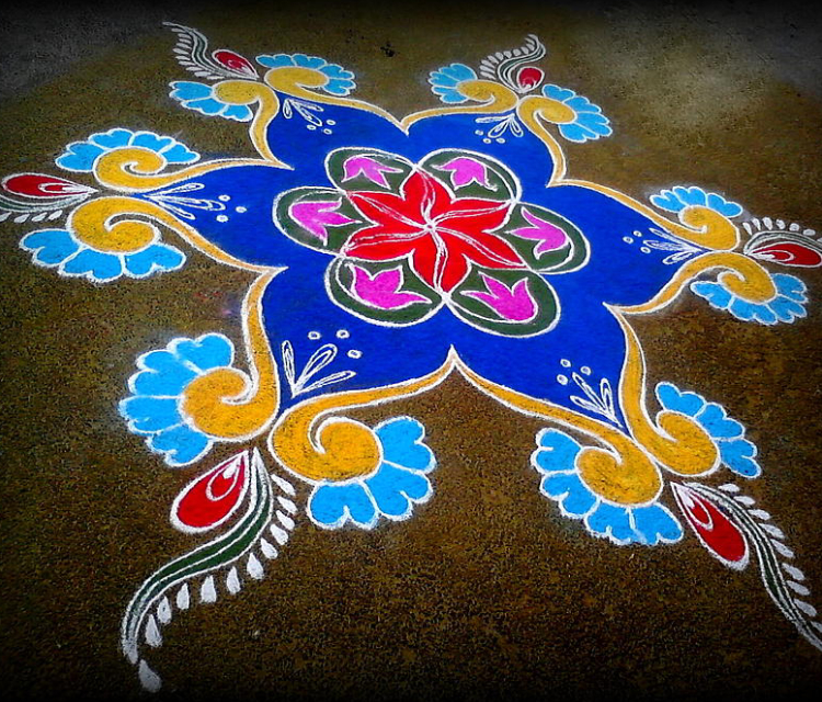 Rangoli Painting On The Floor