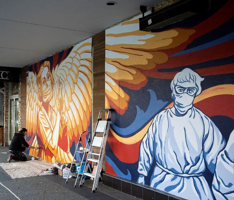 An image representing a Muralist at work